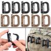 XTACER Tactical Multipurpose Small D-Ring Locking Hanging Hook Tactical Link Snap Keychain Button Release for Molle Webbing (Set of 10) (5 Black +5 Brown) view 1