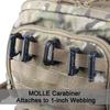 XTACER Tactical Multipurpose Small D-Ring Locking Hanging Hook Tactical Link Snap Keychain Button Release for Molle Webbing (Set of 10) (5 Black +5 Brown) view 2