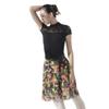 Baiwu Dance 117145403 Floral Mesh Ballet Skirt Wrap Dance Skirt (M 165, Green+Orange) view 1