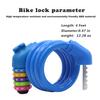 IDEALUX Bike Lock - High Security 5 Digit Resettable Combination Coiling Cable Lock Best for Bicycle Outdoors - 4 Feet x 1/2 Inch (Blue) view 2