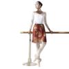 Baiwu Dance 117145403 Floral Mesh Ballet Skirt Wrap Dance Skirt (M 165, Red+Green) view 2