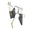 SHARROW Archery Arrow Quiver Hip Recurve Bow Case Bag Leather Backpack for Traditional Longbow Black Adjustable Straps view 1