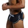 JOCKMAIL Men Open Back Underwear Men Boxer Shorts Cotton Backless Gay Underwear (M, Black) view 1