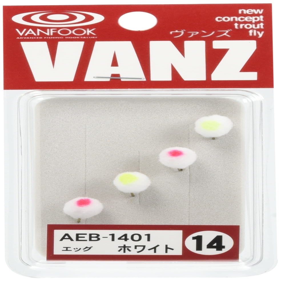 VANFOOK AEB-1401 Area Fly Egg Ball #14 White Pink & White Glow