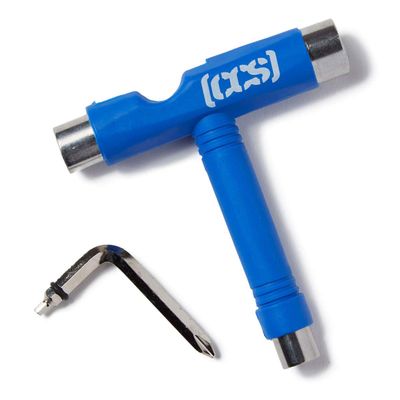 [CCS] Skateboard Tool - All in One T Tool, Metal T Tool W/Grip File, or Y Tool W/Rethreader (Blue)