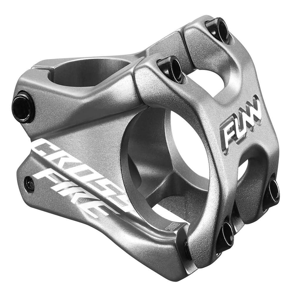 Funn Crossfire Mountain Bike Stem with 31.8mm Bar Clamp - Durable and Lightweight Alloy Bicycle Stem for Mountain Bike and BMX Bike, Length 35mm stem (Gray)