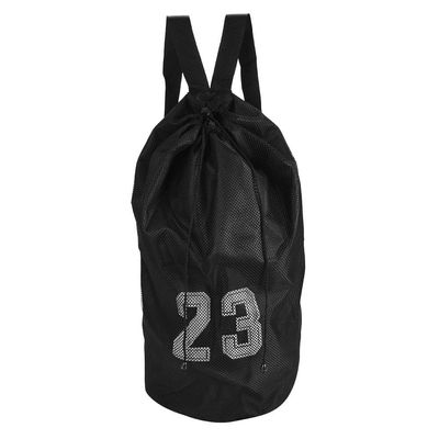 Dioche Mesh Drawstring Backpack, Basketball Football Soccer Sports Training Exercising Mesh Backpack Shoulder Drawstring Bag(27 * 22 * 4cm-Black)