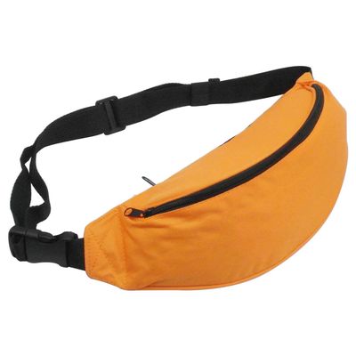 Unisex Men Women Fashion Sporty Multi-purpose 2-Zipper Waist Belt Bag Fanny Pack Adjustable Strap for Sport Hiking Traveling Passport Wallet (Orange)