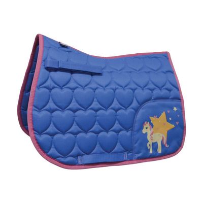 Little Rider Childrens/Kids Star in Show Saddle Pad (Pony/Cob) (Regatta Blue/Cameo Pink)