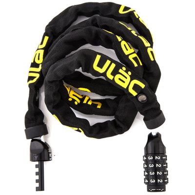 ULAC 52ND Street Neo Chain Lock Combo, Resettable 4-Digit Combination Anti-Theft Bicycle Lock (Black)