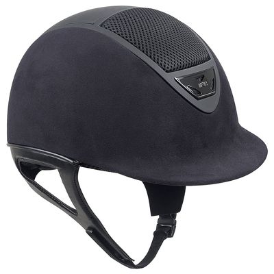 IRH XLT Black Suede Horse Riding Helmet with Matte Frame, Small