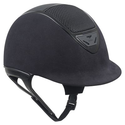 IRH XLT Black Suede Horse Riding Helmet with Gloss Frame, XLarge