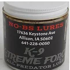 No-BS Lures K-9 X-Treme Force All Predator Lure - 1 oz Glass Jar