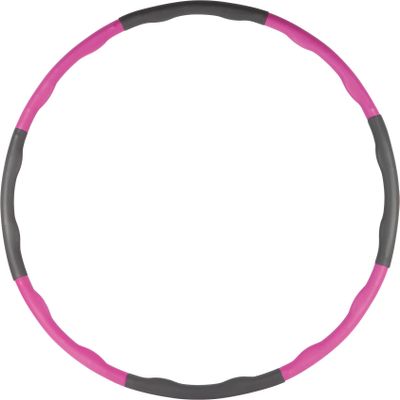 John Gym Wave 32388 Fitness Ring Hula Hoop Ring Soft Grip Removable with Click System Pink Grey
