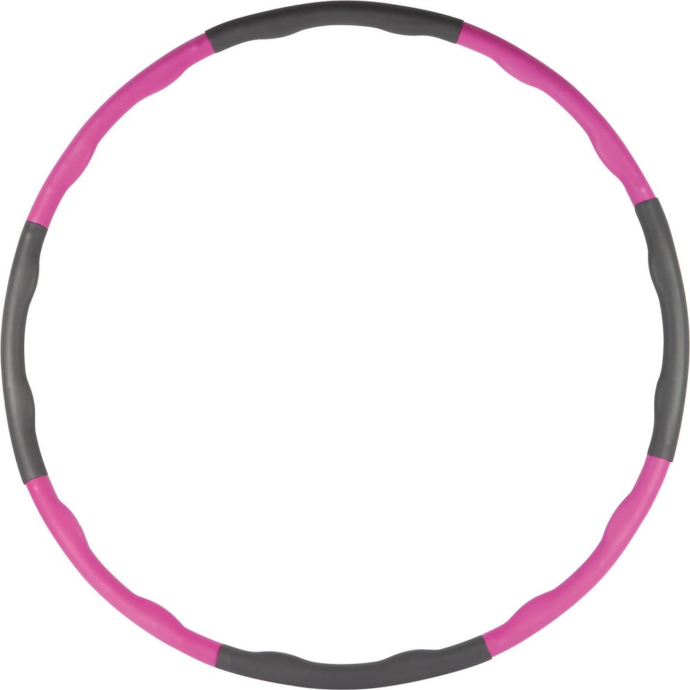 John Gym Wave 32388 Fitness Ring Hula Hoop Ring Soft Grip Removable with Click System Pink Grey