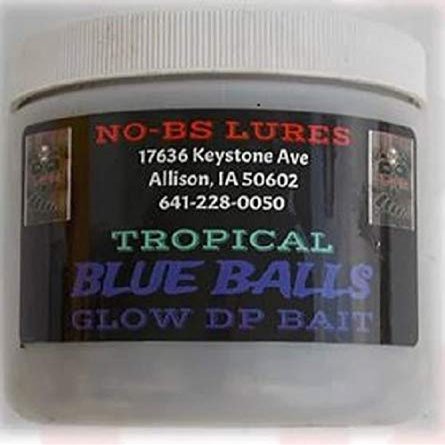 No-BS Lures Tropical Blue Balls Glow DP Bait - 16oz Plastic Jar