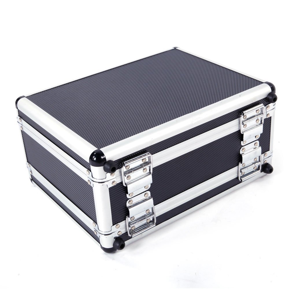 Thxbyebye 30x15x23cm Aluminum New Framed Locking Gun Pistol HandGun Lock Box Hard Storage Carry Case Silver