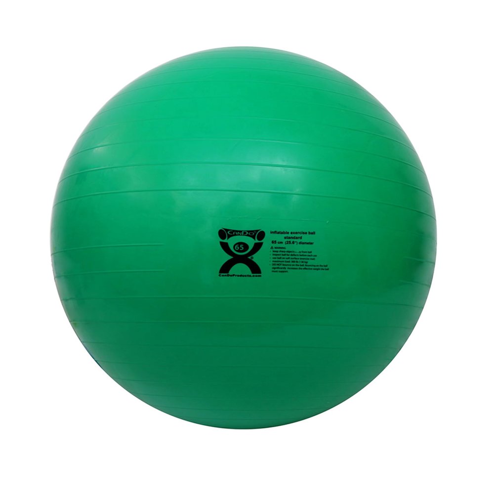 CanDo Inflatable Exercise Ball - Green 25.6", Durable Extra Thick Non-Slip Stability Ball for Core Workouts Yoga, Pilates Active Seating Physical Therapy Pregnancy Home Gym, Flexibility