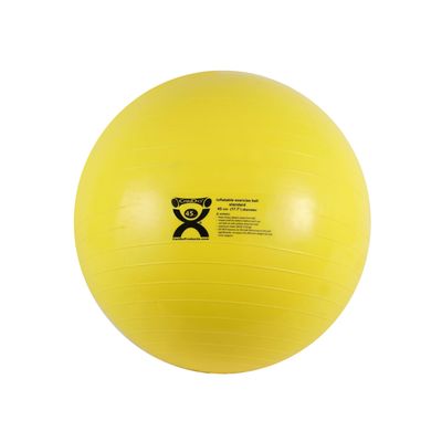 CanDo Inflatable Exercise Ball Yellow 17.7" Durable Extra Thick Non-Slip Stability Ball for Core Workouts Yoga Pilates Active Seating Physical Therapy Pregnancy Home Gym Flexibility