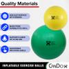 CanDo Inflatable Exercise Ball Yellow 17.7" Durable Extra Thick Non-Slip Stability Ball for Core Workouts Yoga Pilates Active Seating Physical Therapy Pregnancy Home Gym Flexibility view 3
