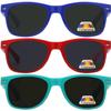 3 Pairs Kids Polarized Smoke Lens Matte Frame Glasses Blue Dark Red Turquoise view 2