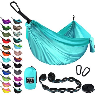 Gold Armour Camping Hammock - XL Double Hammock Portable Hammock Camping Accessories Gear for Outdoor Indoor with Tree Straps, USA Based Brand (Seafoam)