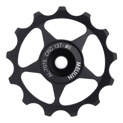11T/13T Derailleur Pulley Aluminium Alloy Wheel Rear Derailleur Pulley Wheel Pulley for Mountain Road Bike(13T Black)