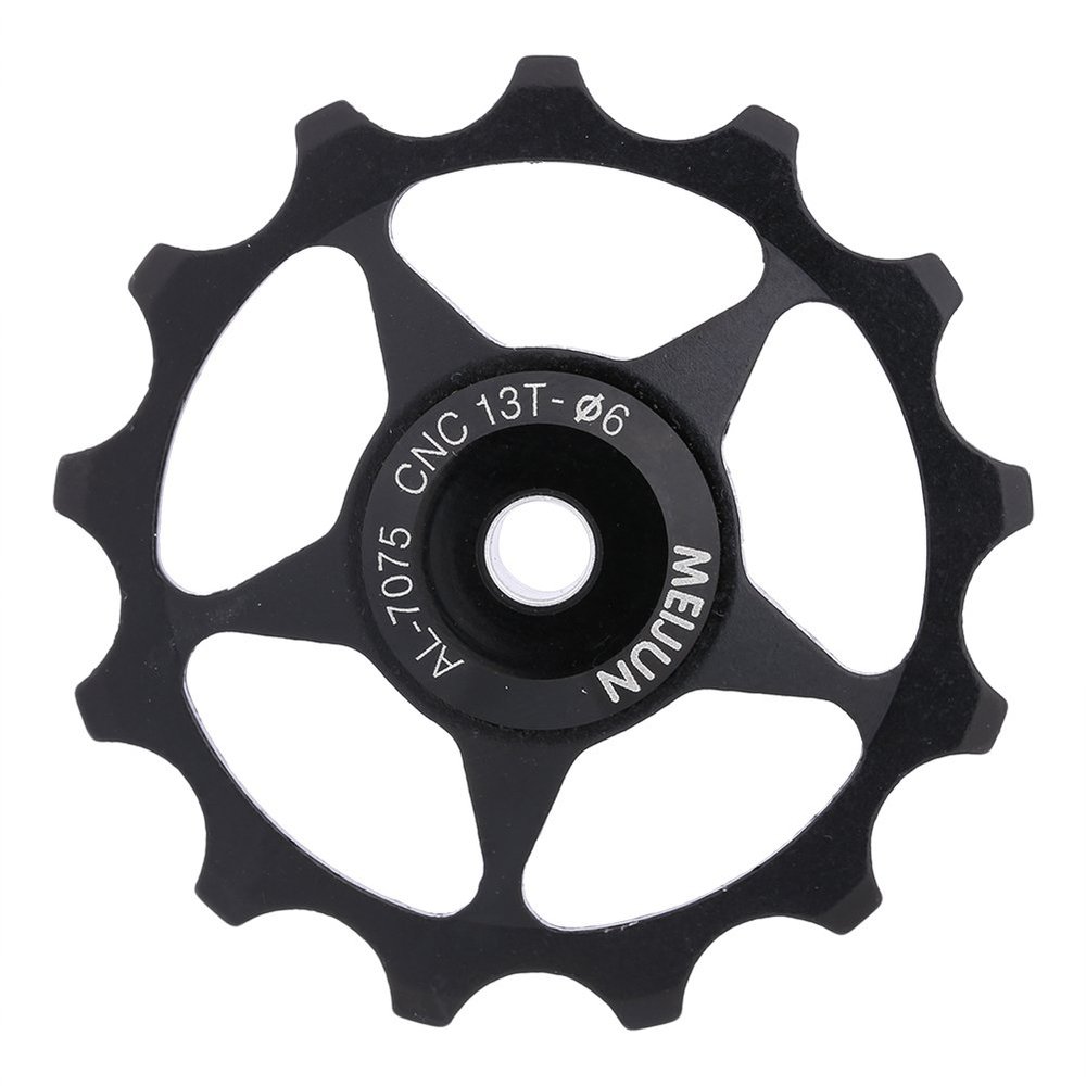 11T/13T Derailleur Pulley Aluminium Alloy Wheel Rear Derailleur Pulley Wheel Pulley for Mountain Road Bike(13T Black)