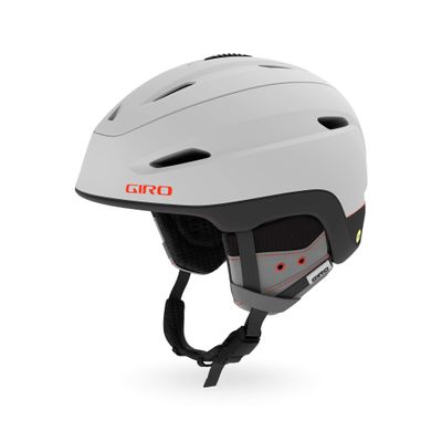 Giro Zone MIPS Ski Helmet - Snowboard Helmet for Men, Women & Youth - Matte Light Grey/Vermillion SM 52-55.5cm