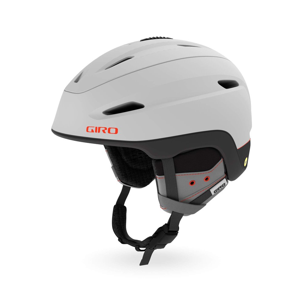 Giro Zone MIPS Ski Helmet - Snowboard Helmet for Men, Women & Youth - Matte Light Grey/Vermillion SM 52-55.5cm