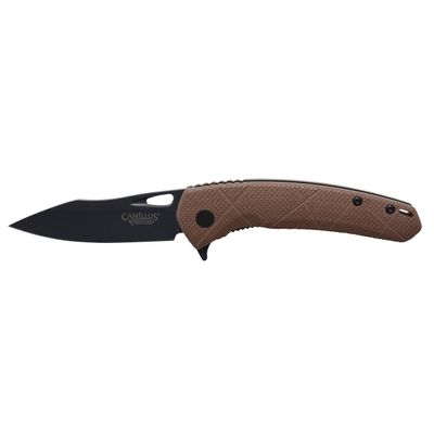 Camillus Blaze / 6.75" Overall / 2.75" Drop Point Blade/CARBONITRIDE Titanium / Brown