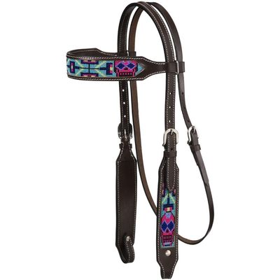 Tough 1 Beaded Black Sugar Skull Browbnd Headstall