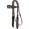 Tough 1 Beaded Black Sugar Skull Browbnd Headstall view 1