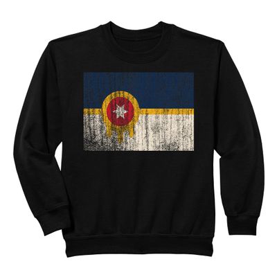 New Tulsa Flag Vintage Style Distressed Crewneck Sweatshirt Sweatshirt