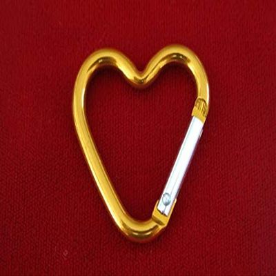 BULK! 15pc "heart carabiner" clip-ons orange (BC775 -orange)