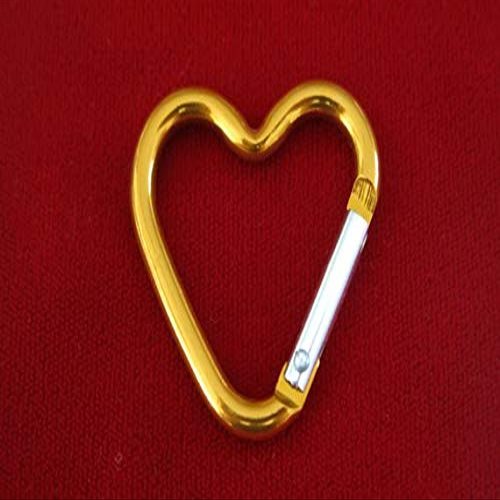BULK! 15pc "heart carabiner" clip-ons orange (BC775 -orange)