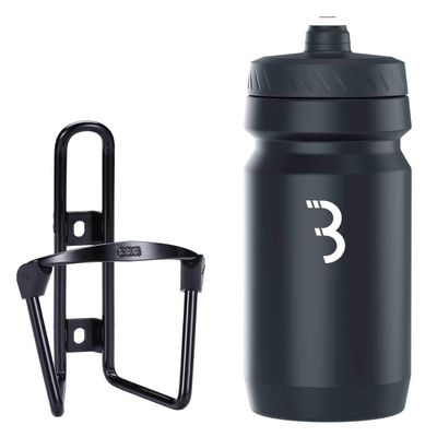 BBB Cycling BBC-03C Combo FuelTank CompTank, Water Bottle 550ml and Cage for Bikes, Universal Fit (Black/Black White)