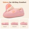 LongBay Womens Adjustable Slippers Memory Foam Cozy Wide Diabetic House Shoes Edema Orthopedic Neuropathy Indoor Outdoor (10 B(M), Pink) view 3