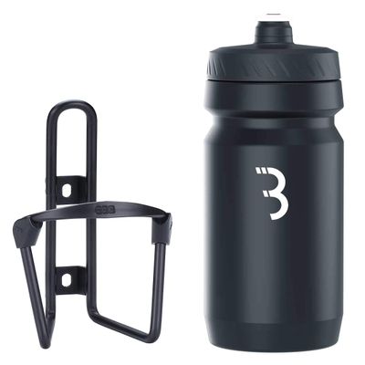 BBB Cycling BBC-03C Combo FuelTank CompTank, Water Bottle 550ml and Cage for Bikes, Universal Fit (Matt Black/Black White)