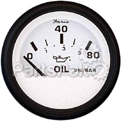 Faria 12902 Gauge Oil Euro White Series
