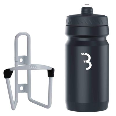 BBB Cycling BBC-03C Combo FuelTank CompTank, Water Bottle 550ml and Cage for Bikes, Universal Fit (White/Black White)
