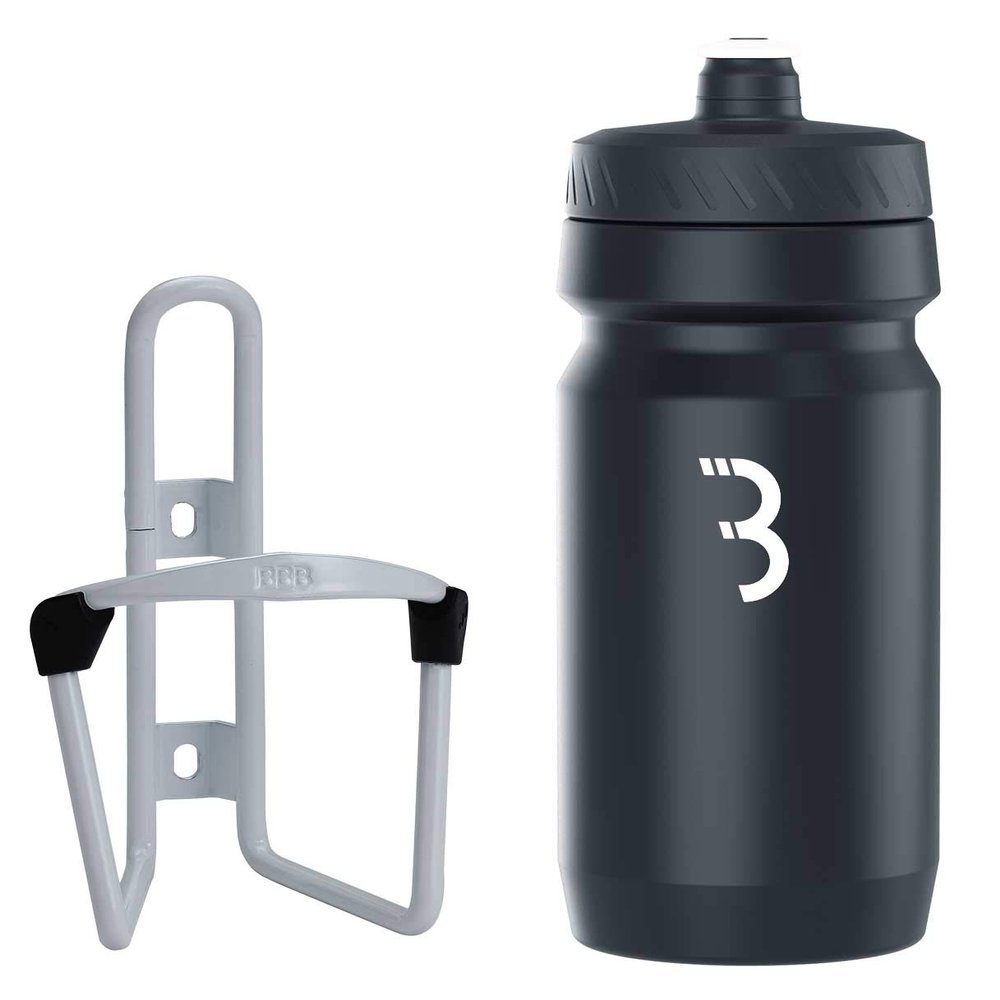 BBB Cycling BBC-03C Combo FuelTank CompTank, Water Bottle 550ml and Cage for Bikes, Universal Fit (White/Black White)