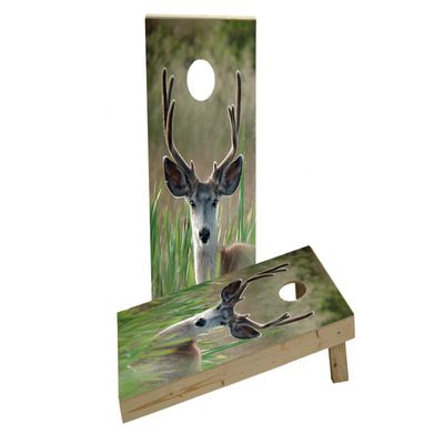 Mule Deer in Wetlands Custom Cornhole Board Game Set