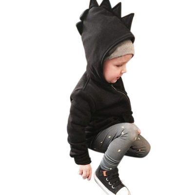 Baby Coat for 1-6 Years Old,Toddler Boys Girls Kids Dinosaur Style Hooded Outerwear Jacket Autumn Winter Overcoat (6-12 Months, Black)