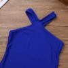 Alvivi Kids Girls Crisscross Racer Back Ballet Leotard Dance Gymnastics Shorts and Tops Set Blue 4 view 4