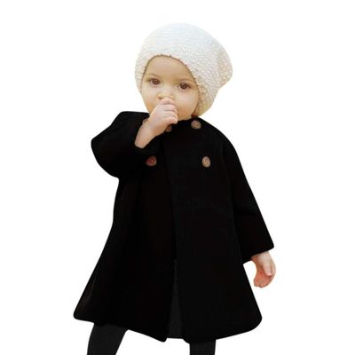 Baby Outwear Cloak 0-5 Years Old,Infant Toddler Girls Kids Fall Winter Button Jacket Warm Cardigan Coat Clothes (0-6 Months, Black)