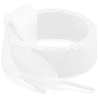 WEGOODZF Women Sheer Shoe Laces: 2 Pairs 2CM Wide 39 inch White Organza Shoelaces for Sneakers
