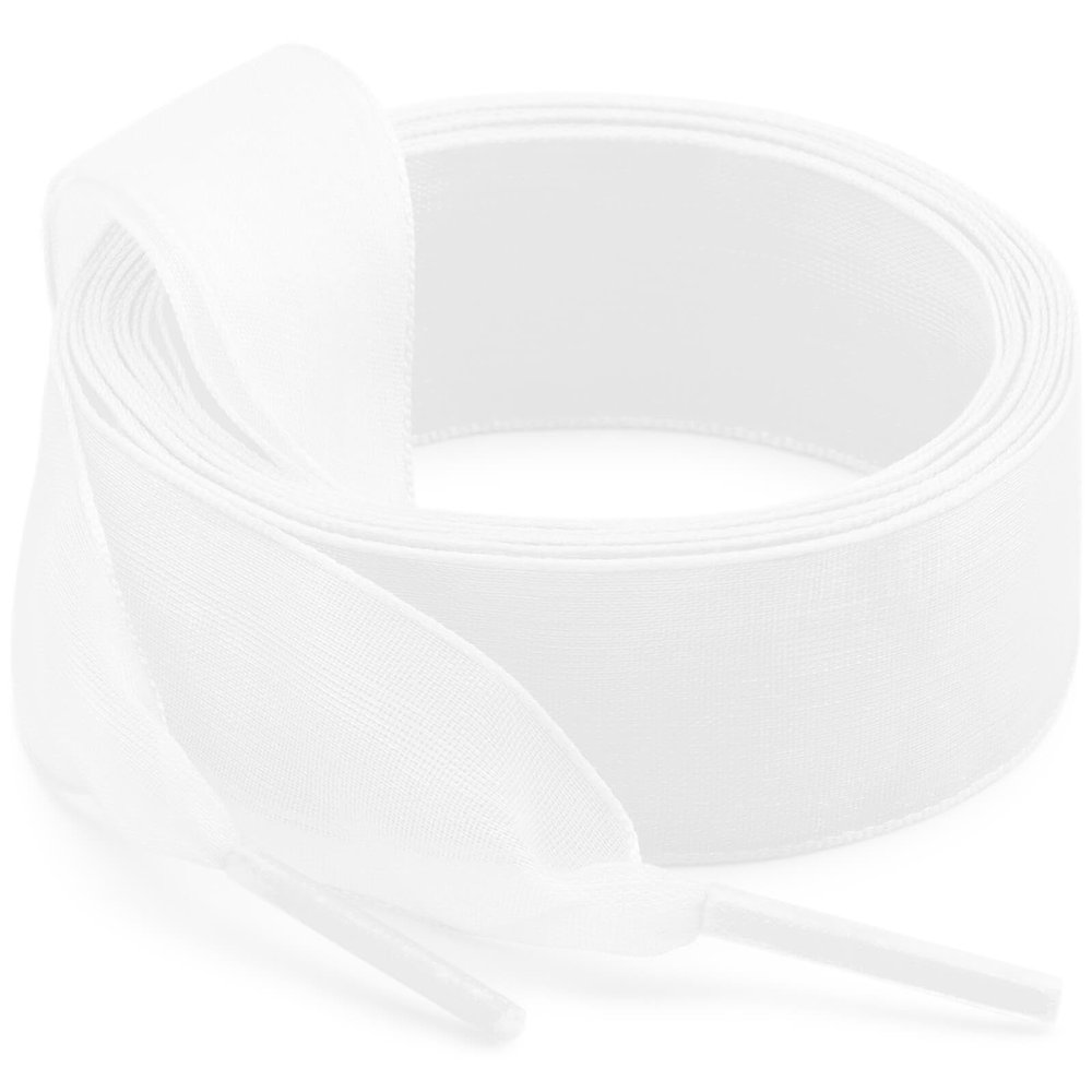 WEGOODZF Women Sheer Shoe Laces: 2 Pairs 2CM Wide 39 inch White Organza Shoelaces for Sneakers