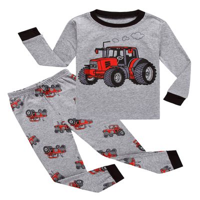 Family Feeling Tractor Little Boys Long Sleeve Pajama Sets for Child Cotton Pyjamas Toddler Kids Pjs Size 3T