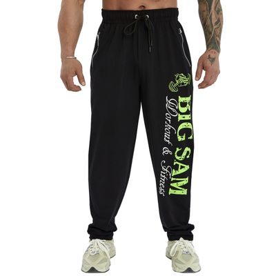BIG SAM SPORTSWEAR COMPANY Men's Bodybuilding Workout Comfort Design Baggy Muscle Trackpants (S) Black